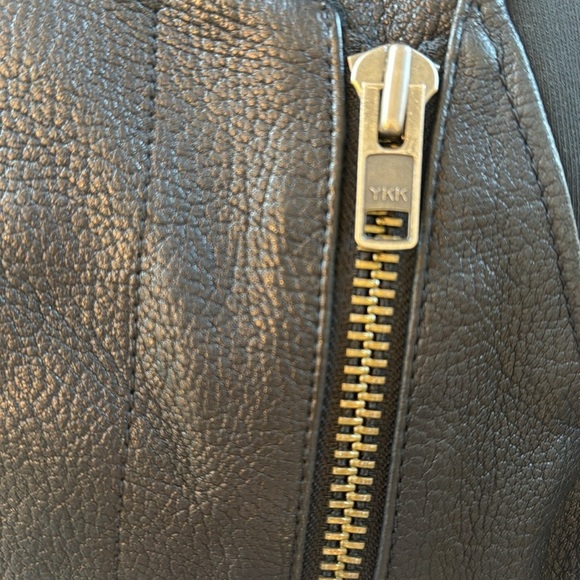 NWOT Helmut Lang 100% Lamb Leather Jacket 2 Asymmetrical Zip Double Lined Coat S - Picture 12 of 16